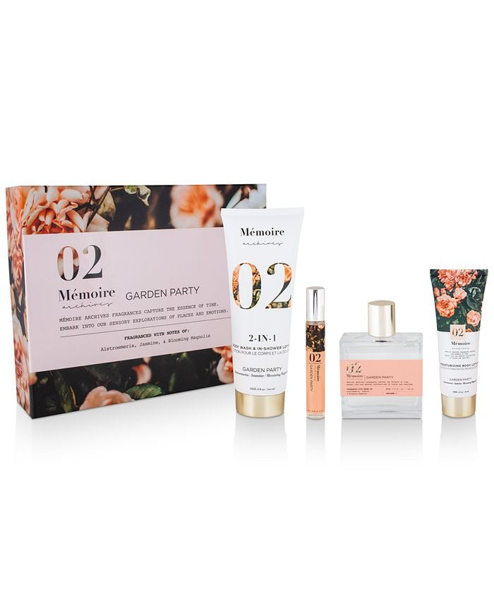 Garden Party by Memoire Archives, 4 Piece Gift Set for Unisex