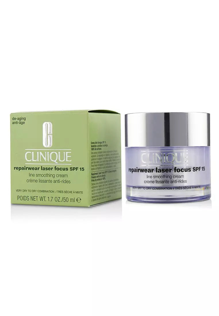 Repairwear Laser Focus Line Smoothing Cream SPF 15 - Very Dry to Dry Combination by Clinique for Women - 1.7 oz Cream