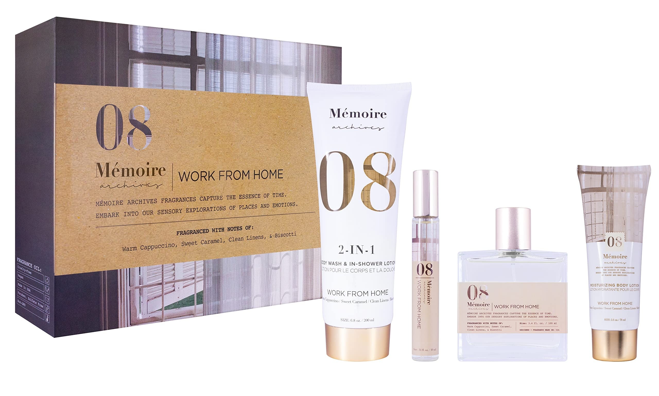 Work From Home by Memoire Archives, 4 Piece Gift Set for Unisex