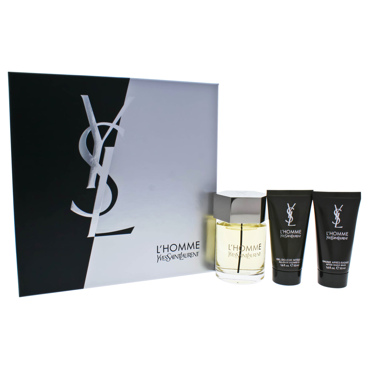 LHomme by Yves Saint Laurent for Men - 3 Pc Gift Set 3.3oz EDT Spray, 1.6oz After Shave Balm, 1.6oz All Over Shower Gel