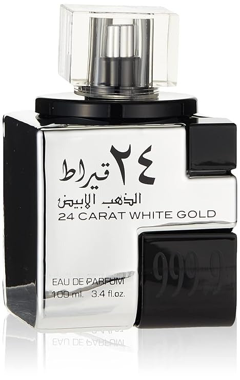 24 Carat White Gold by Lattafa for Men - 3.4 oz EDP Spray