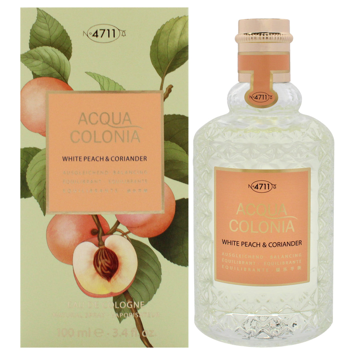 4711 Acqua Colonia White Peach and Coriander by Muelhens for Unisex - 3.4 oz EDC Spray