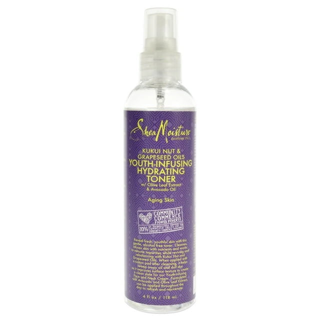 Kukui Nut & Grapeseed Oils Youth-Infusing Hydrating Toner - Pack of 2 by Shea Moisture for Unisex - 4 oz Toner