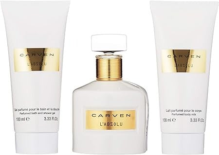 LAbsolu by Carven for Women - 3 Pc Gift Set 3.33oz EDP Spray, 3.33oz Perfumed Body Milk, 3.33oz Perfumed Bath and Shower Gel