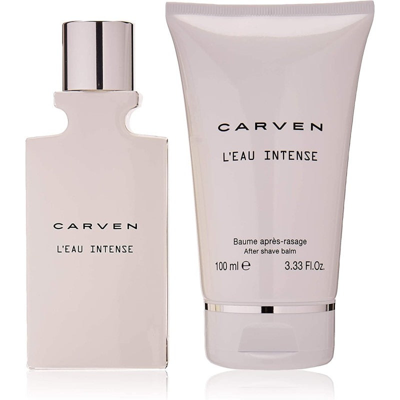 LEau Intense by Carven for Men - 2 Pc Gift Set 1.66oz EDT Spray, 3.33oz After Shave Balm