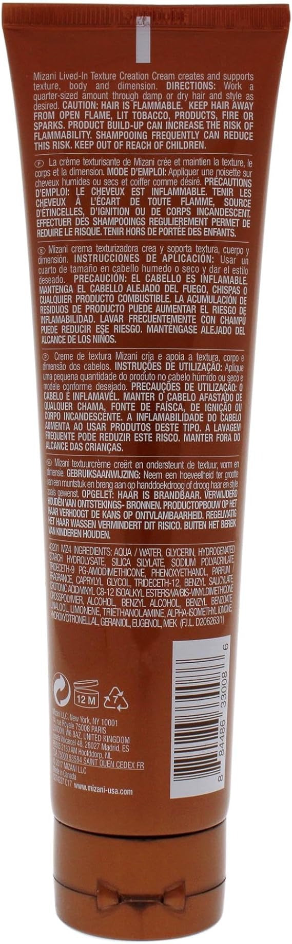 Lived-In Texture Creation Cream by Mizani for Unisex - 5 oz Cream