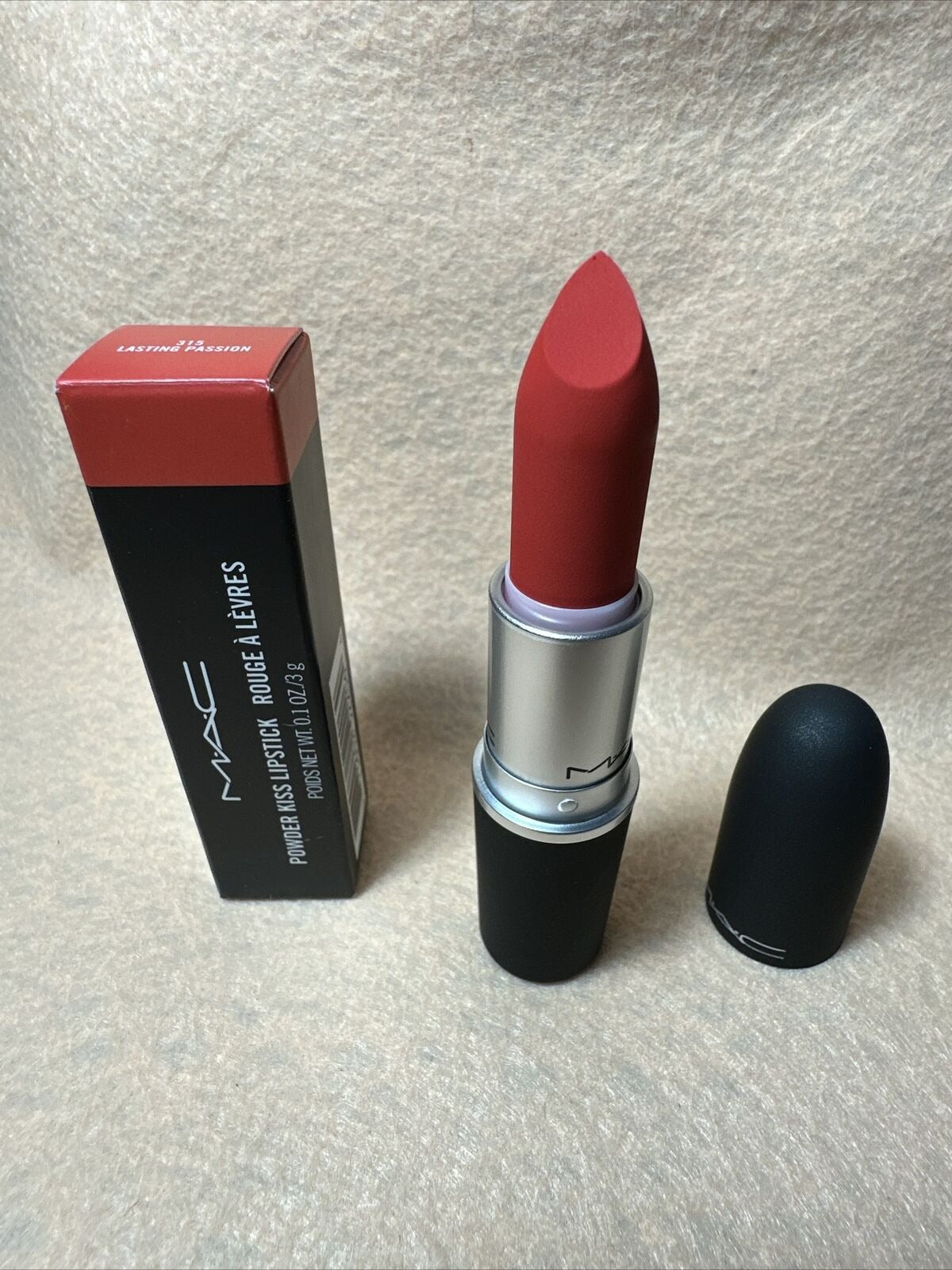 MAC Powder Kiss Lipstick by MAC, .1 oz Lipstick - 315 Lasting Passion