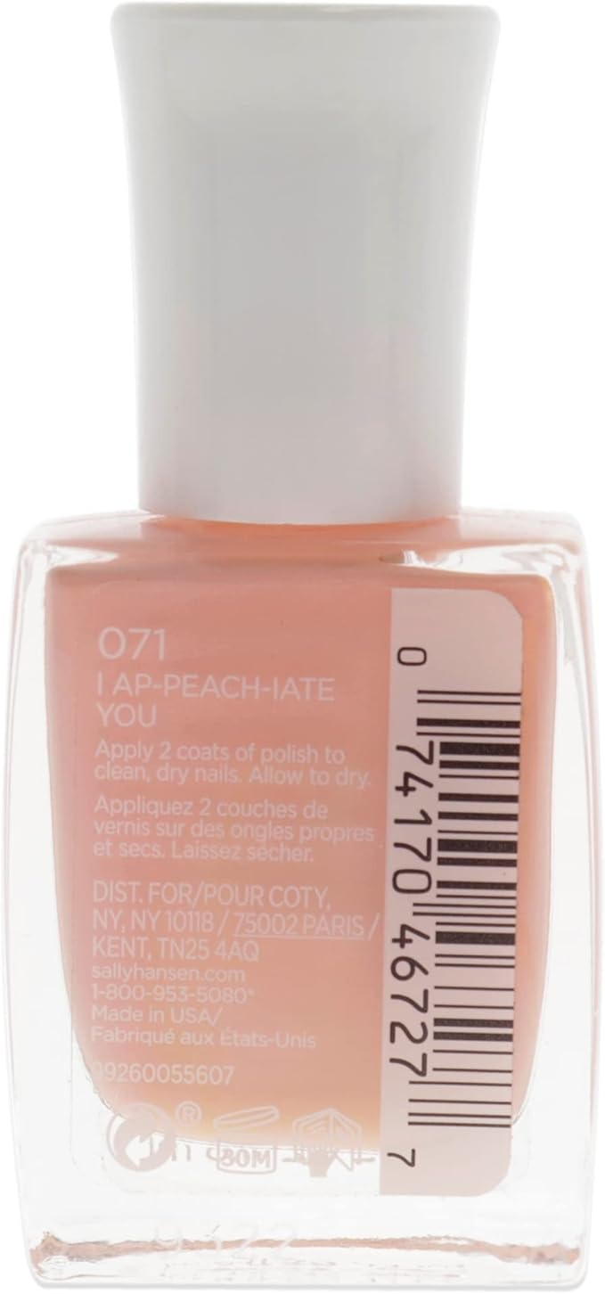 Mega Strength Nail Color - 071 I Ap Peach Iate You by Sally Hansen for Women - 0.4 oz Nail Polish