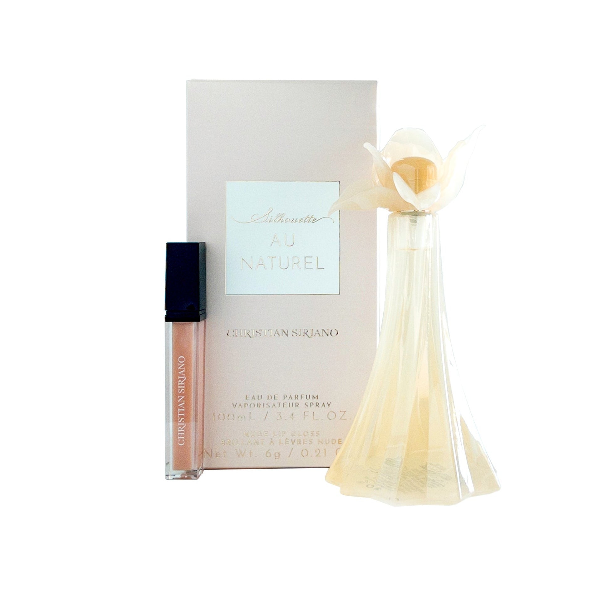 Silhouette Au Naturel by Christian Siriano, 3.4 oz Eau De Parfum Spray for Women with Lip Gloss