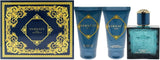 Versace Eros by Versace for Men - 3 Pc Gift Set 1.7 oz EDT Spray, 1.7 oz Comfort After Shave Balm, 1.7 oz Invigorating Shower Gel