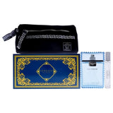 Versace Man Eau Fraiche by Versace for Men - 3 Pc Gift Set 3.4oz EDT Spray, 10ml EDT Spray (Mini), Pouch