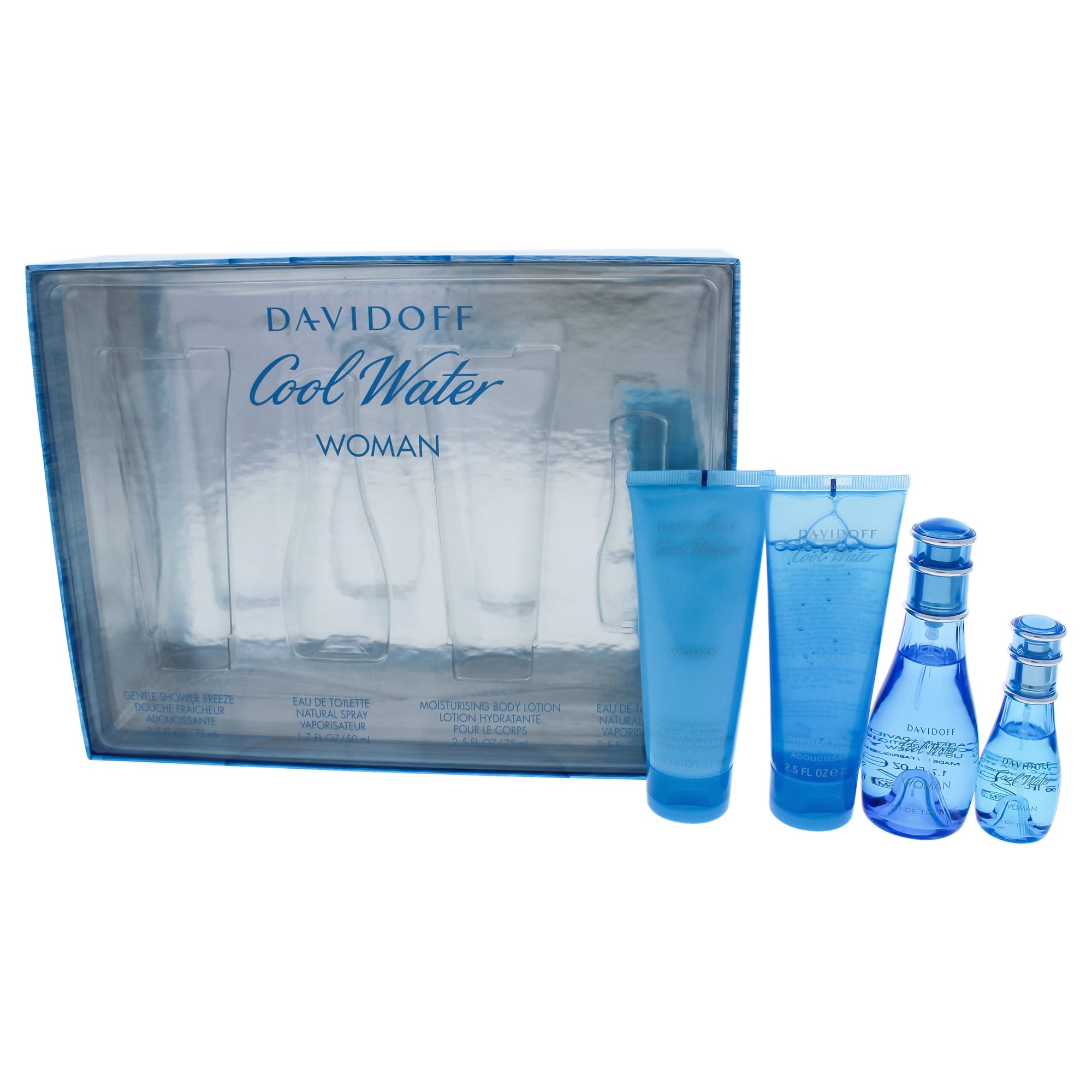 Cool Water by Davidoff for Women - 4 Pc Gift Set