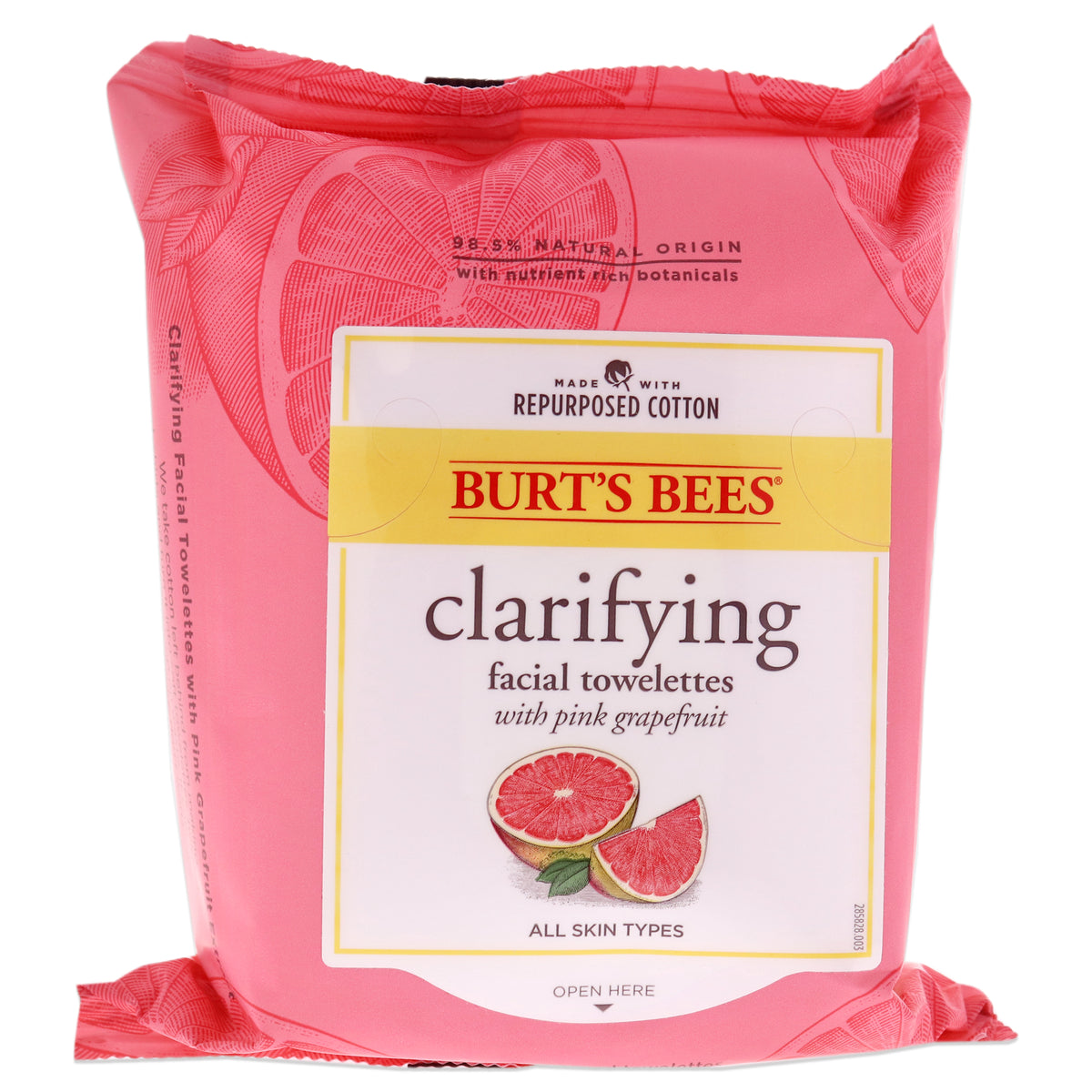 Facial Cleansing Towelettes - Pink Grapefruit by Burts Bees for Unisex - 30 Count Towelettes