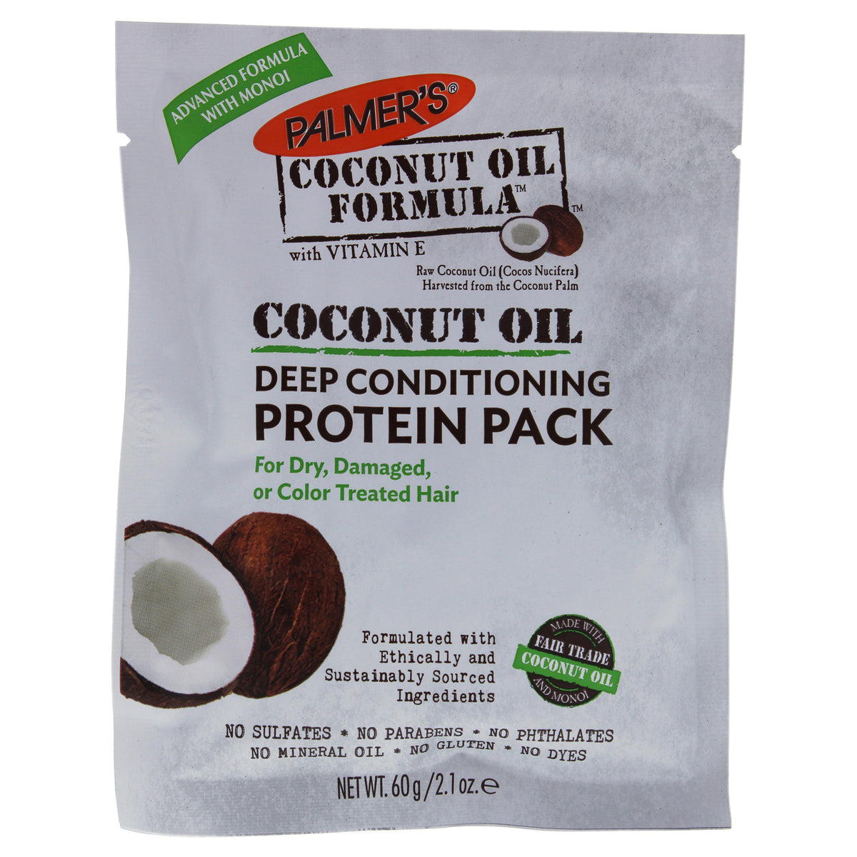 Coconut Oil Deep Conditioning Protein Pack by Palmers for Unisex - 2.1 oz Conditioner