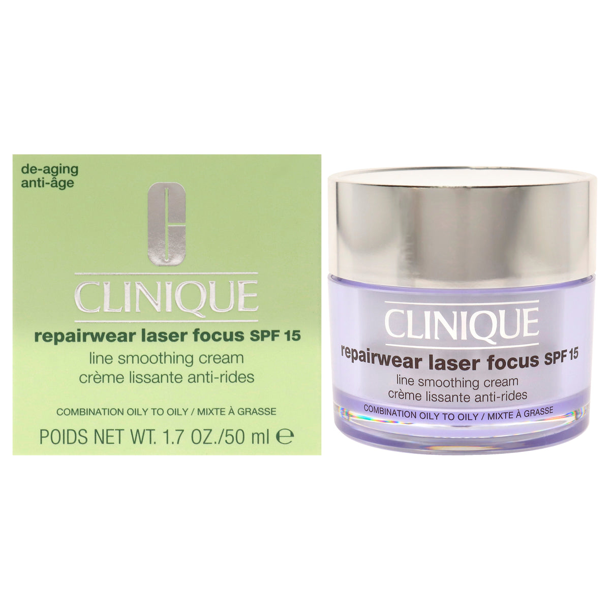 Repairwear Laser Focus Line Smoothing Cream SPF 15 - Combination Oily to Oily by Clinique for Women - 1.7 oz Cream