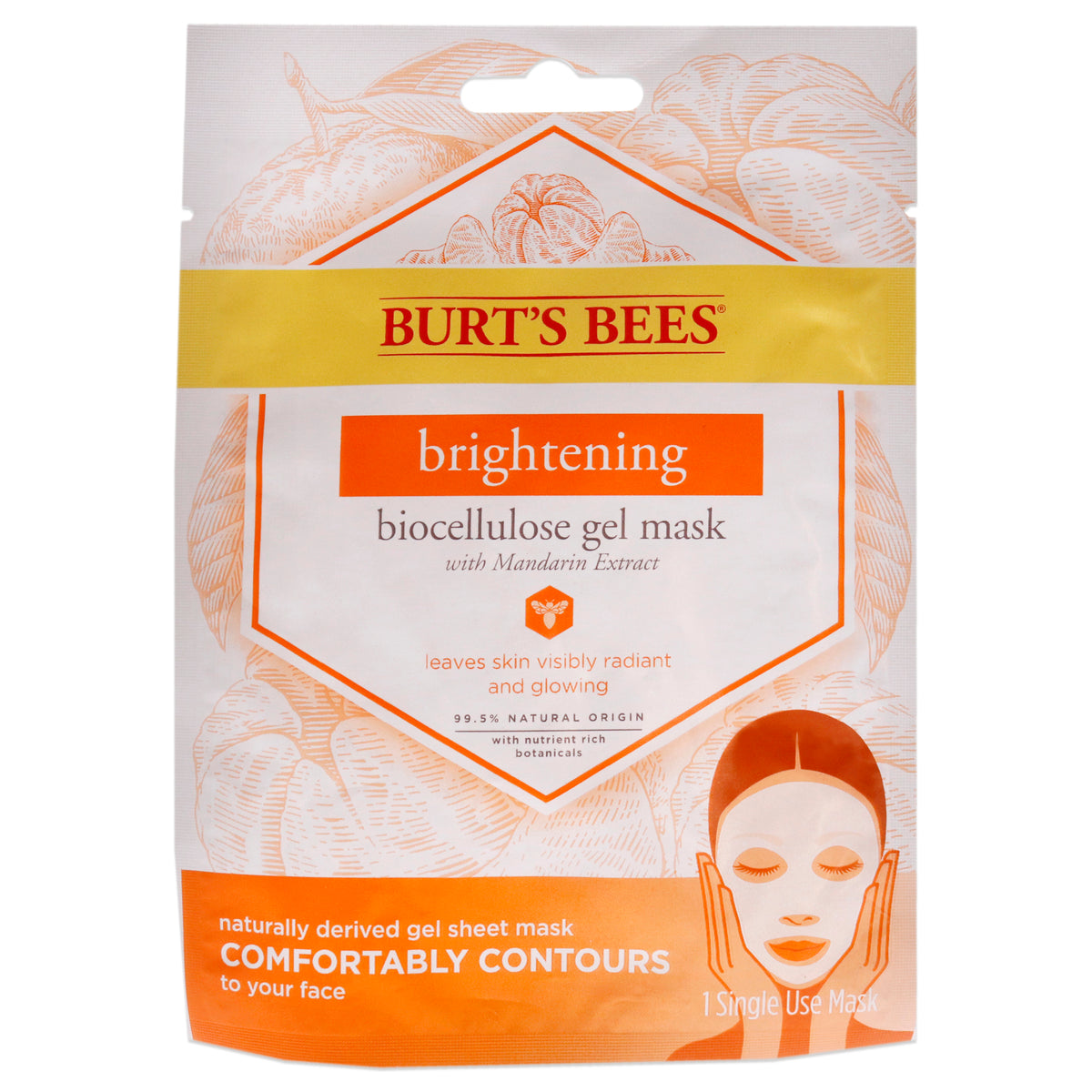 Brightening Biocellulose Gel Face Mask by Burts Bees for Women - 1 Pc Mask